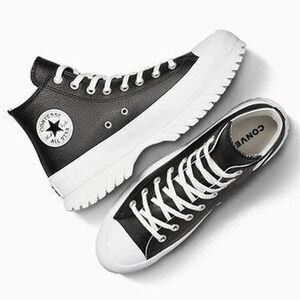 Converse CTAS Lugged 2.0 High Top Black Leather Boots Men 8.5 Women 10.5